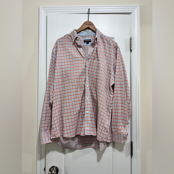 Johnston & Murphy 100% Cotton Plaid Collared Long Sleeve Button Down Shirt sz XL - Picture 1 of 6
